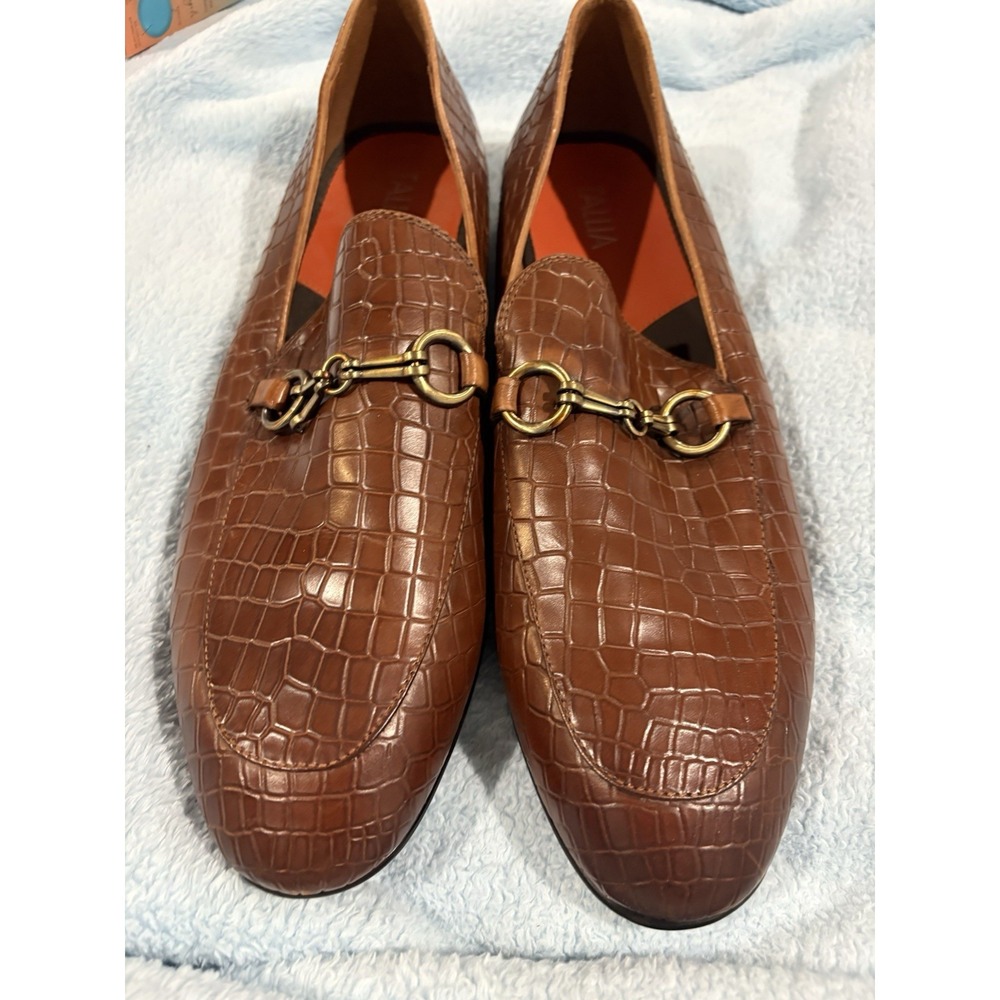Tallia Men's Lorenzo Crocodile Pattern Leather Loafers